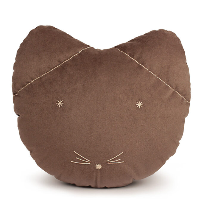 Coussin chat taupe