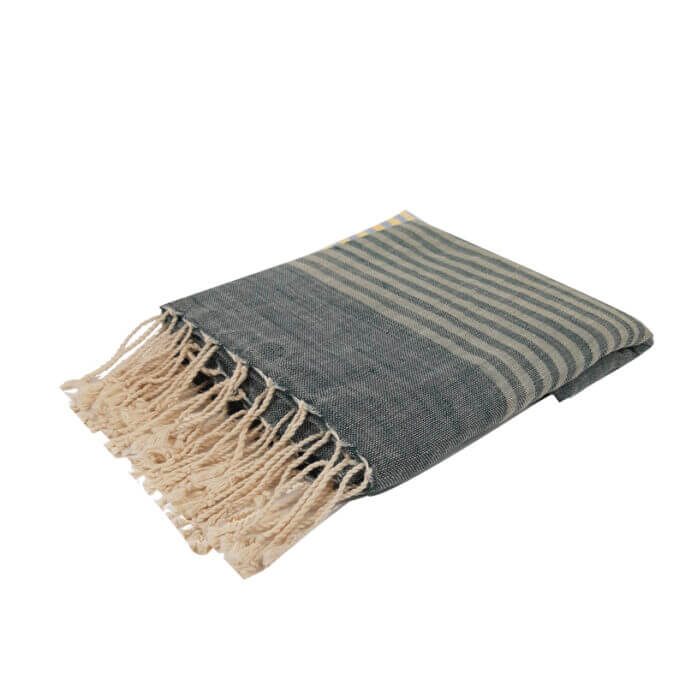 Fouta Verte et Beige