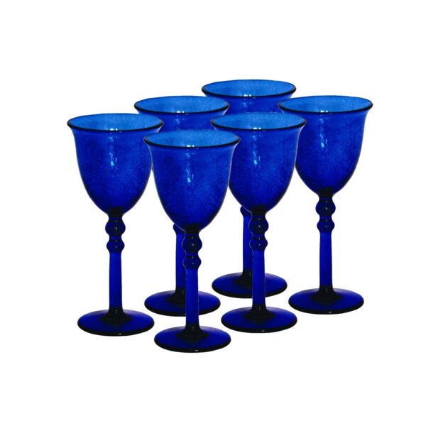 Sélection verre à pied craquelé Bleu Foncé