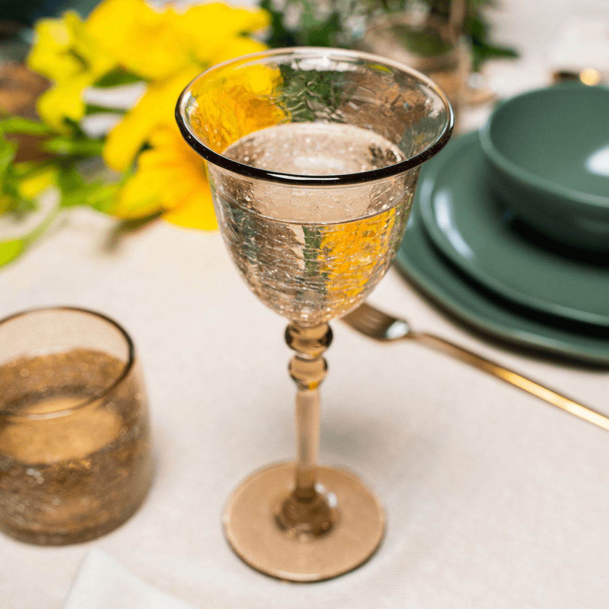 Verre à pied Miel verre soufflé