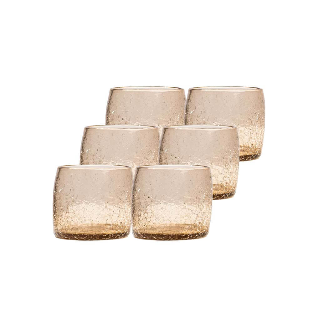 Sélection de verres Lella craquelé Miel