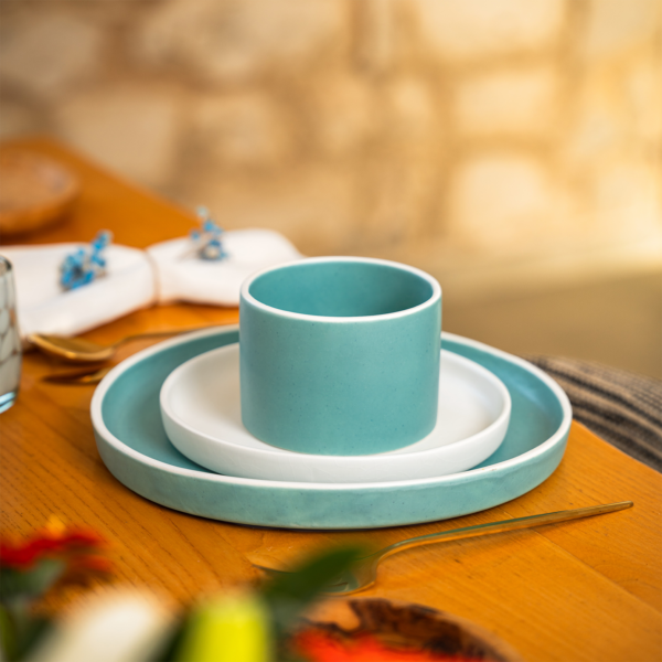 Service de table Rafraf Vert | Blanc